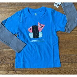 NWT Tea Collection Sushi Layered Graphic Shirt Size 4